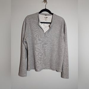 REI long sleeve grey thermal quarter zip top size medium